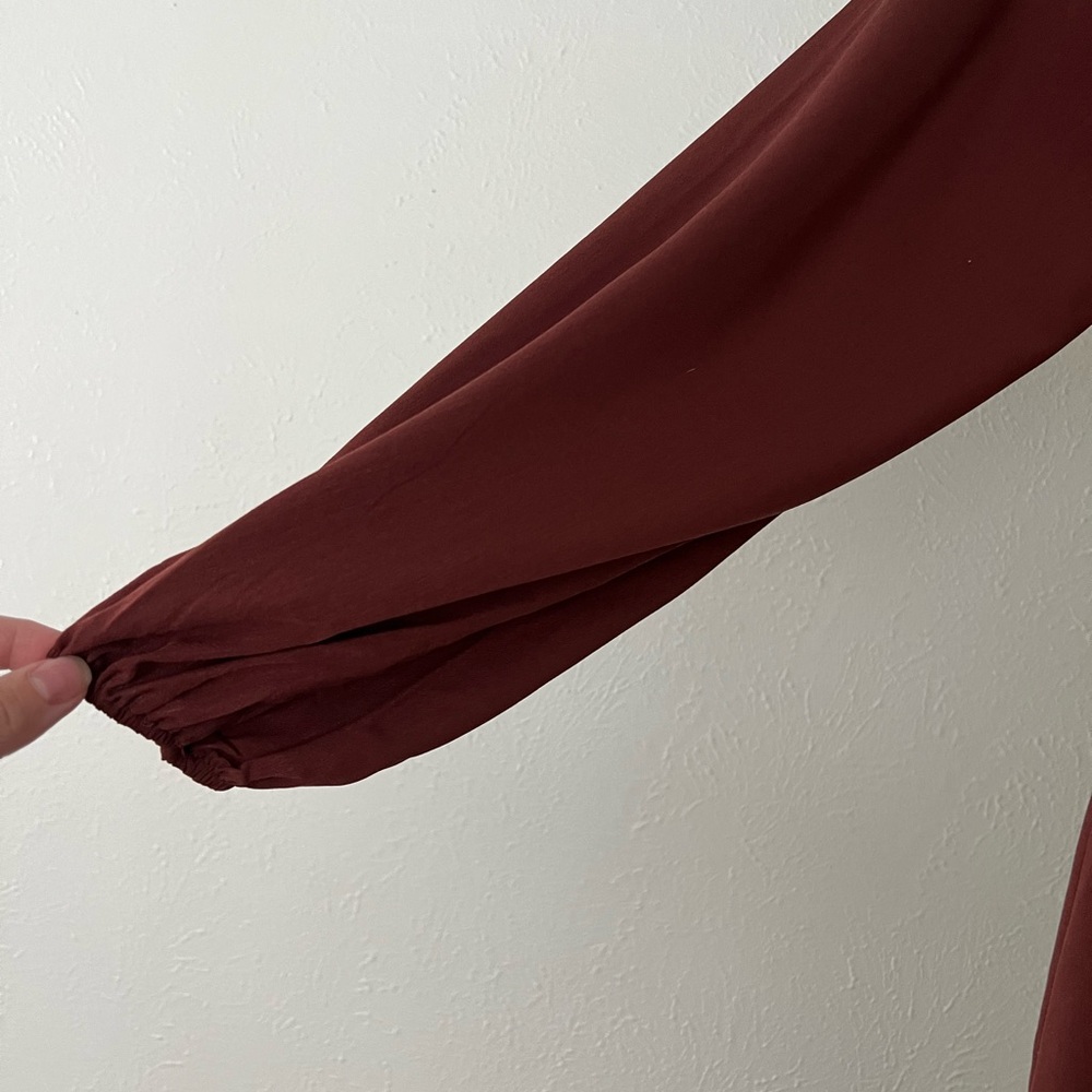 Maroon Ruffle Dress - Picture 3 of 7